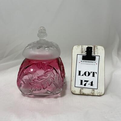 [174] ANTIQUE | 1890s | Northwood | Royal Ivy Frosted & Clear | Covered