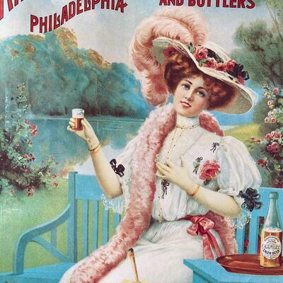 Vintage 11 x 15 Beer Poster RIEGER & GRETZ Brewers Company  Philadelphia Pennsylvania 