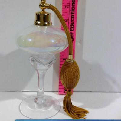 Tall Iridescent perfume bottle with atomizer