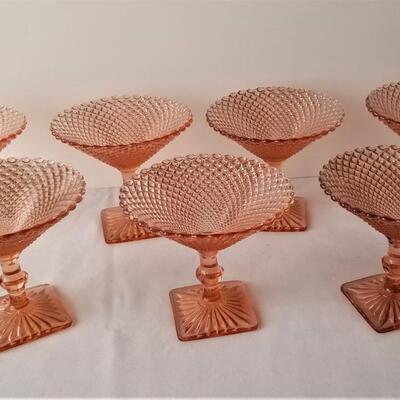 Lot #64  7 Miss American Depression Glass compotes