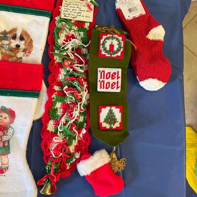 Vintage Christmas lot, stockings, socks, Decor (lot b)