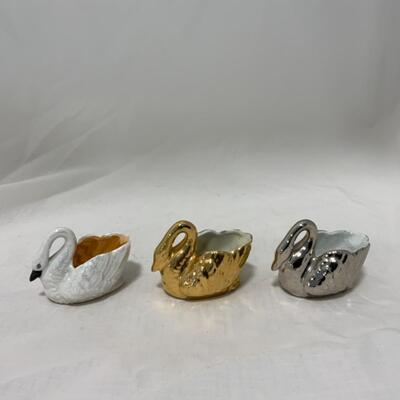 [176] VINTAGE | 3 Swan Salt Cellars | Dip | Noritake
