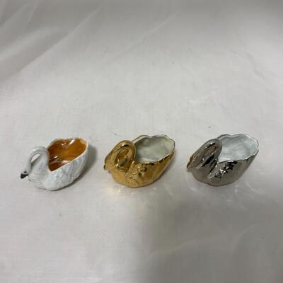 [176] VINTAGE | 3 Swan Salt Cellars | Dip | Noritake
