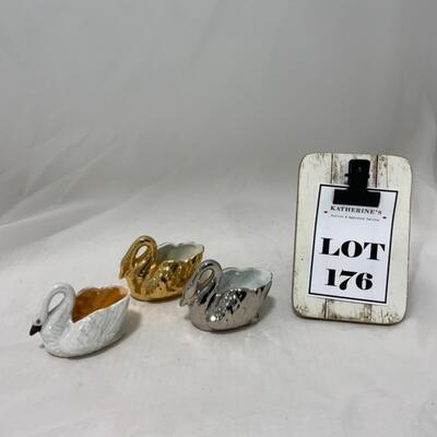[176] VINTAGE | 3 Swan Salt Cellars | Dip | Noritake