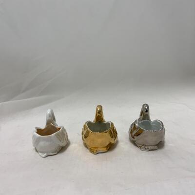 [176] VINTAGE | 3 Swan Salt Cellars | Dip | Noritake