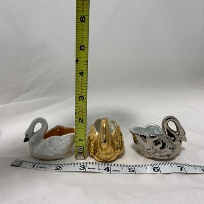 [176] VINTAGE | 3 Swan Salt Cellars | Dip | Noritake