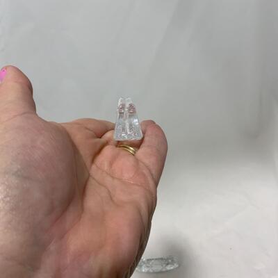 [177] Four Crystal Knife Rests | Place Card Holders