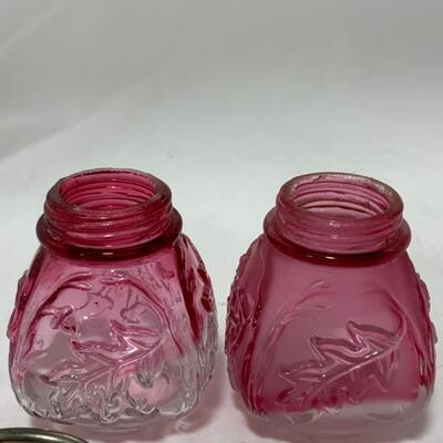 [179] ANTIQUE | 1890s | Northwood | Royal Ivy Frosted & Clear | Salt & Pepper