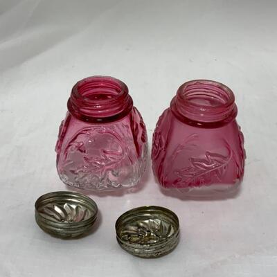[179] ANTIQUE | 1890s | Northwood | Royal Ivy Frosted & Clear | Salt & Pepper