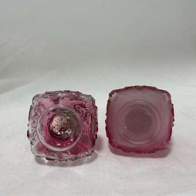 [179] ANTIQUE | 1890s | Northwood | Royal Ivy Frosted & Clear | Salt & Pepper