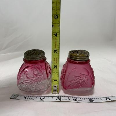 [179] ANTIQUE | 1890s | Northwood | Royal Ivy Frosted & Clear | Salt & Pepper