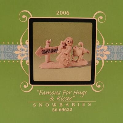 Lot 213: Dept. 56 SNOWBABIES "Famous for Hugs and Kisses" + Hallmark Bloom Blossom Desk Kit