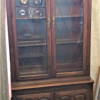 Lot #68  Lighted Ethan Allen Display Cabinet - One of two