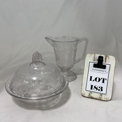 [183] ANTIQUE | 1870s | Minerva Pattern | Covered Butter & Creamer