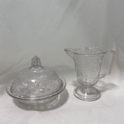 [183] ANTIQUE | 1870s | Minerva Pattern | Covered Butter & Creamer