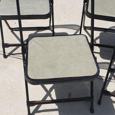 8 Vintage Hampden Black Metal Chairs 