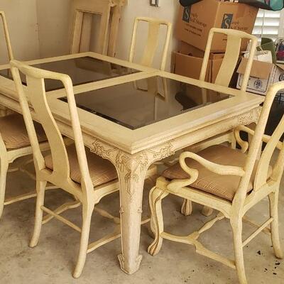 Marge Carson Dinning Table with 6 Chairs