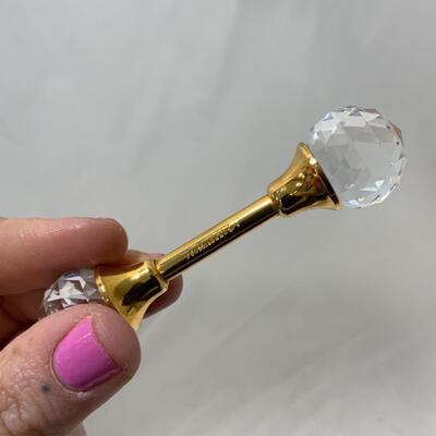 [187] Brass and Crystal Knife Rests