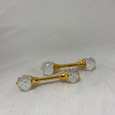 [187] Brass and Crystal Knife Rests