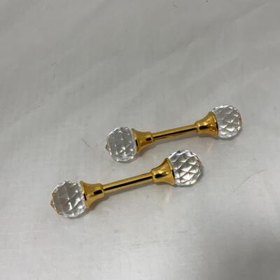 [187] Brass and Crystal Knife Rests