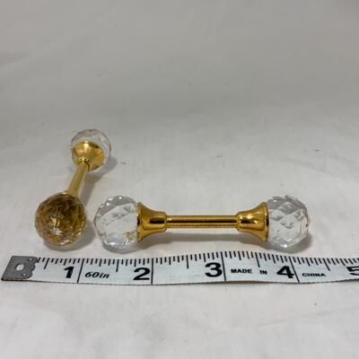 [187] Brass and Crystal Knife Rests