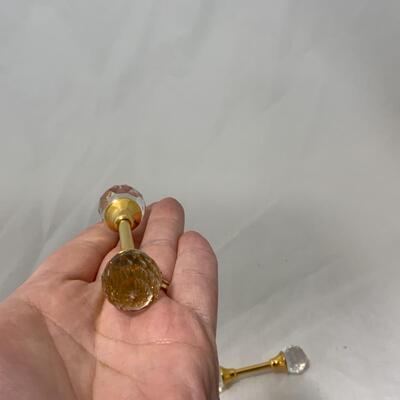 [187] Brass and Crystal Knife Rests