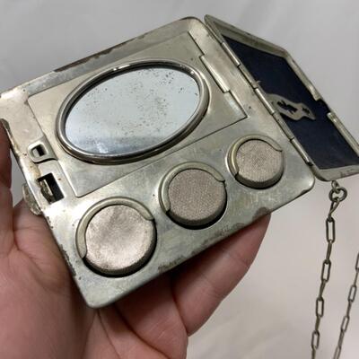 [188] ANTIQUE | Edwardian | Tin Coin and Makeup Purse