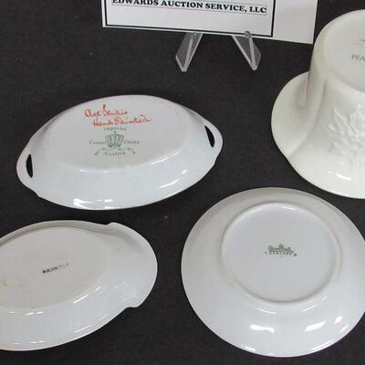 3 Old Butter Pats, Austria, Germany and Rosenthal Germany,  and One Pfaltzgraff Candle Holder