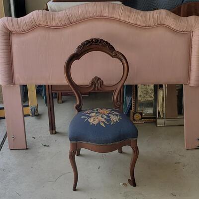 Pink Headboard with Chair