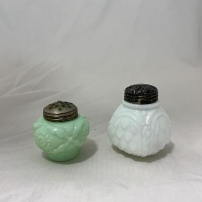 [194] ANTIQUE | Northwood Crocodile Tears Milk Glass | Green