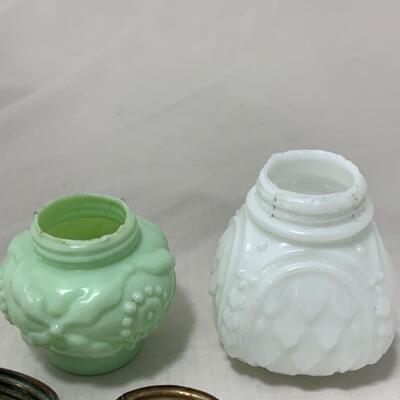 [194] ANTIQUE | Northwood Crocodile Tears Milk Glass | Green