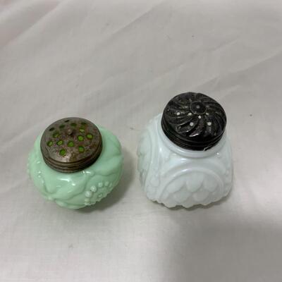 [194] ANTIQUE | Northwood Crocodile Tears Milk Glass | Green