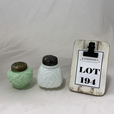 [194] ANTIQUE | Northwood Crocodile Tears Milk Glass | Green