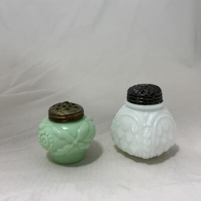 [194] ANTIQUE | Northwood Crocodile Tears Milk Glass | Green