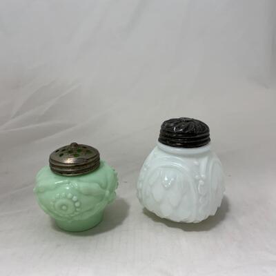 [194] ANTIQUE | Northwood Crocodile Tears Milk Glass | Green