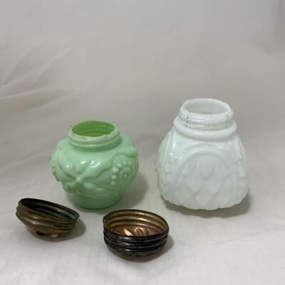 [194] ANTIQUE | Northwood Crocodile Tears Milk Glass | Green