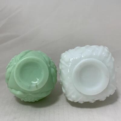 [194] ANTIQUE | Northwood Crocodile Tears Milk Glass | Green