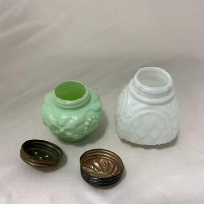 [194] ANTIQUE | Northwood Crocodile Tears Milk Glass | Green