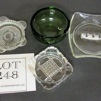 4 Old Glass Ashtrays