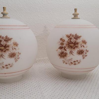 Lot 244: Pair of Vintage Glass Shades 
