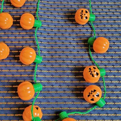 Lot 259: (3) Jumbo Blinking Pumpkin Necklaces