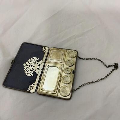 [200] ANTIQUE | Edwardian | Tin Coin and Makeup Purse