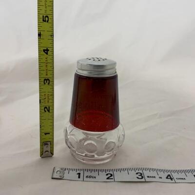 [201] ANTIQUE | Ruby Flash Souvenir Glass | Riceville, Iowa