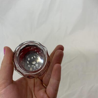 [201] ANTIQUE | Ruby Flash Souvenir Glass | Riceville, Iowa