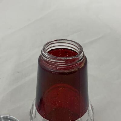 [201] ANTIQUE | Ruby Flash Souvenir Glass | Riceville, Iowa