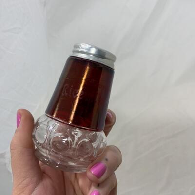 [201] ANTIQUE | Ruby Flash Souvenir Glass | Riceville, Iowa