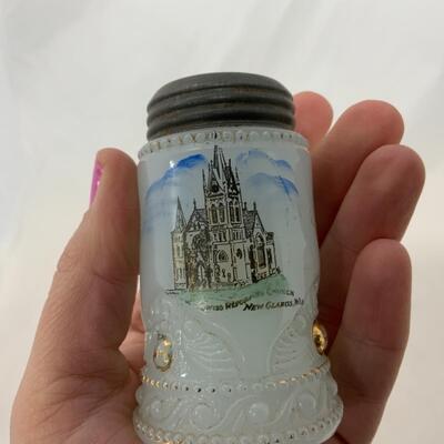 [202] ANTIQUE | Souvenir Glass | Custard Glass | New Glarus, Wisconsin