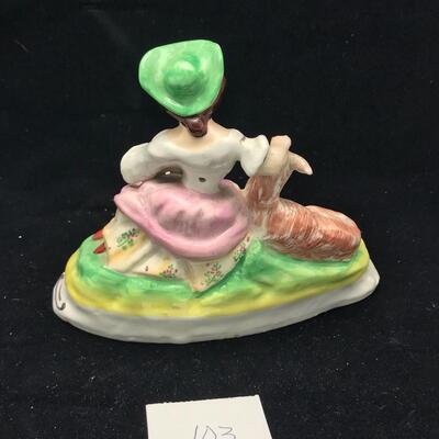 Staffordshire Girl with Lamb
