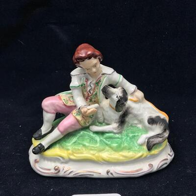 Staffordshire Boy with Dog