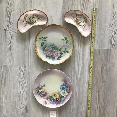 Four Vintage Plates with Hangers 